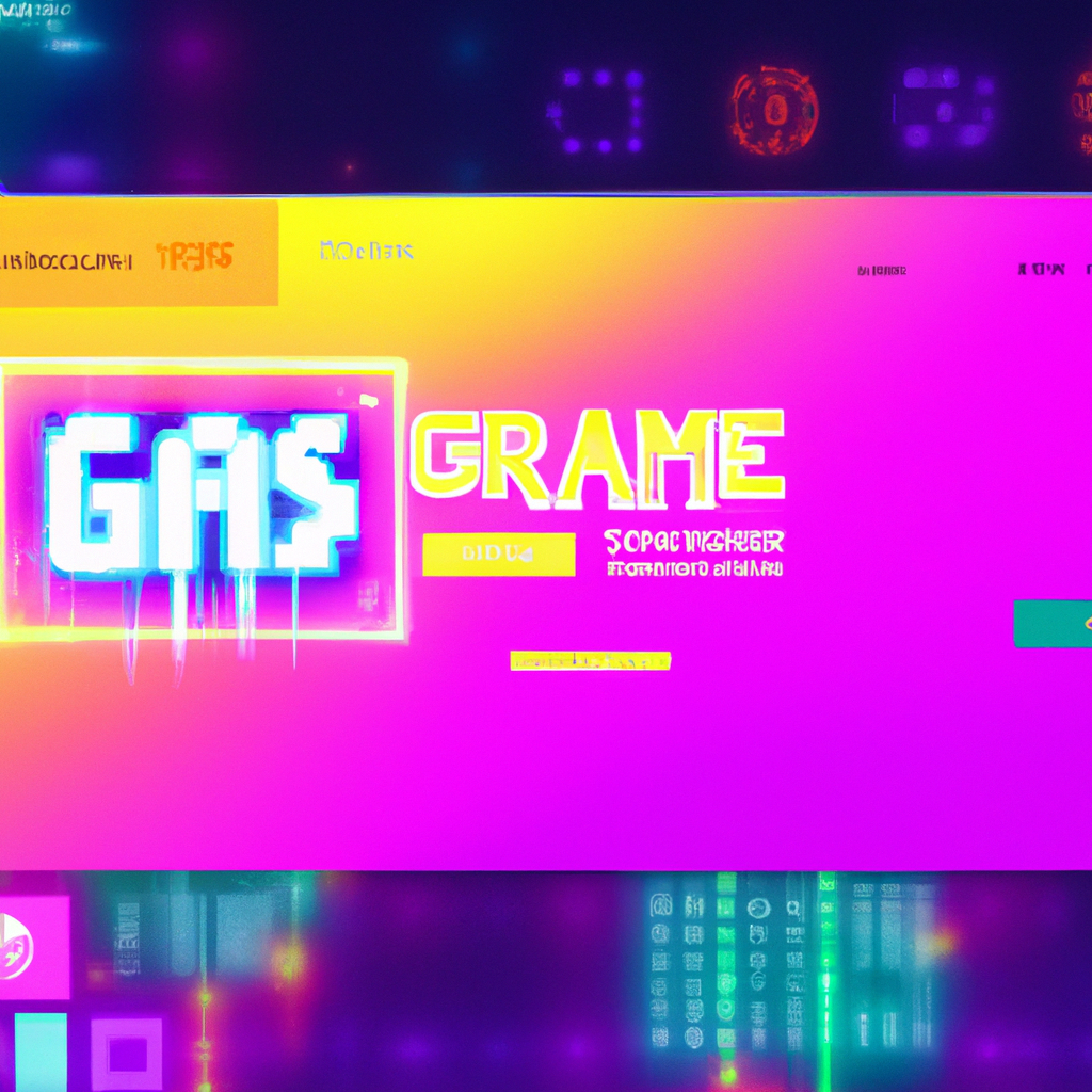 Feature showcase screenshot with neon UI and score HUD